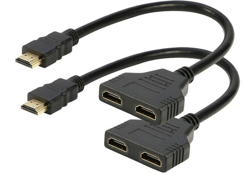 1 in 2 Out 1080P HDMI Port Splitter Male to Dual Female Splitter Cable HDMI Adapter Converter