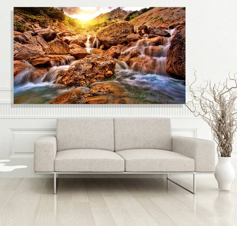 Indus Homes Beautiful Canvas Wall Painting Waterfall From