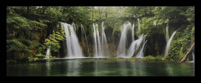 Sparkle Print Vastu Waterfall Wall Sticker Poster Without