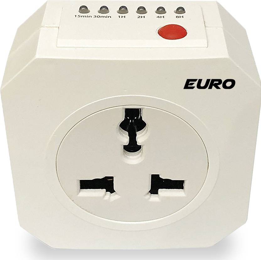 Euro Controls Socket Type Auto Power Cut off Countdown Timer Switch 16A 220v 6 Preset Time