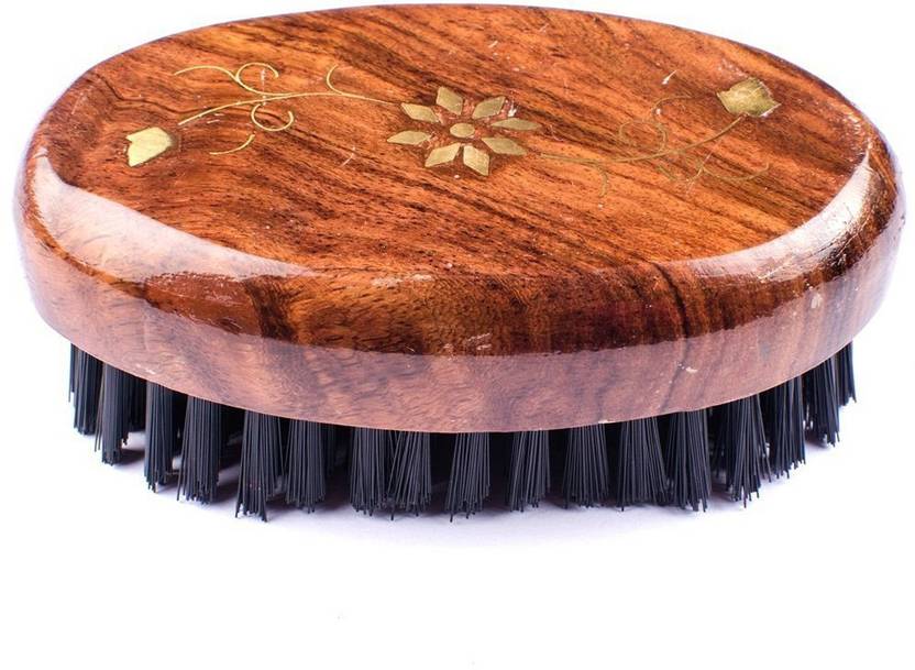 Men Wave Hair Brush Boar Bristle Natural Soft Medium Coarse Wooden Handle Comb