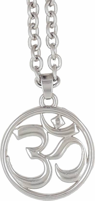 Saizen Chp11 Om Pendant With Silver Chain For Men Boys Rhodium Stainless Steel - Om Pendant Silver India Saizen Chp11 Om Pendant With Silver Chain For Men Boys Rhodium Stainless Steel - Om Pendant Silver India