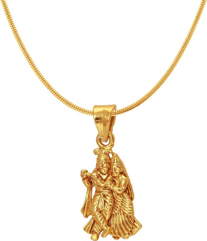 Mahi Radha Krishna Gold Plated Alloy Brass Pendant