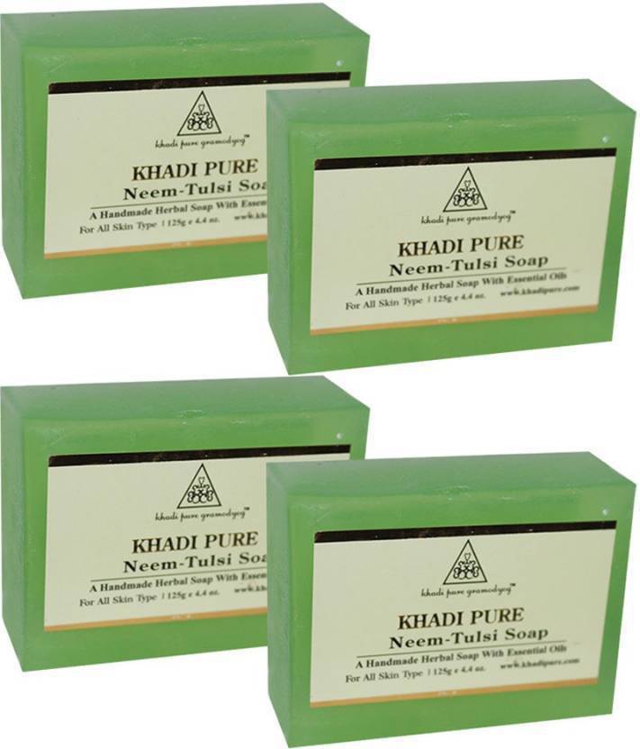 Khadi Pure Herbal Neem Tulsi Soap (500 g, Pack of 4) Price in India, Buy Khadi Pure Herbal