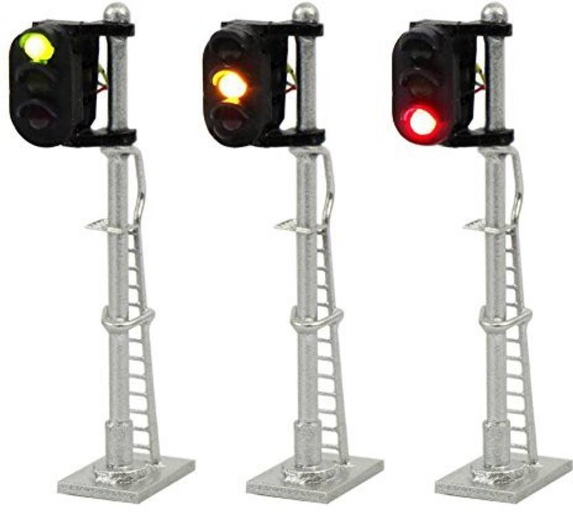Evemodel Jtd1503Gyr 3Pcs Model Railroad Train Signals 2Lights Block
