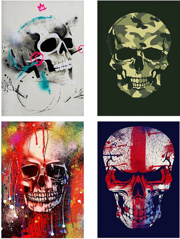 4 Posters Set Of 4 Posters Rolled In A Tube With Skull