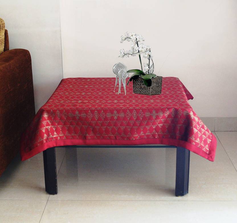 Lushomes Printed 4 Seater Table Cover Lushomes Printed 4 Seater Table Cover Red Polyester