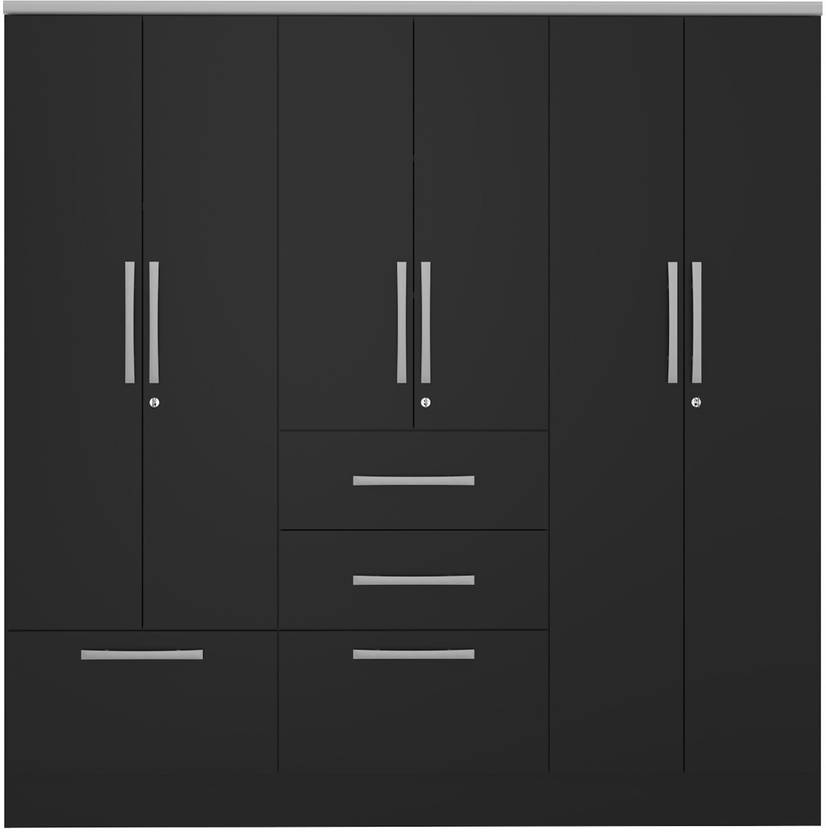 Furn Central Moremi Engineered Wood 6 Door Wardrobe Price In India