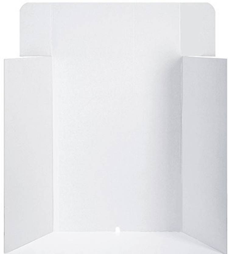 Projex Boards Poster Pro, Trifold Display Board with Header (White, 36