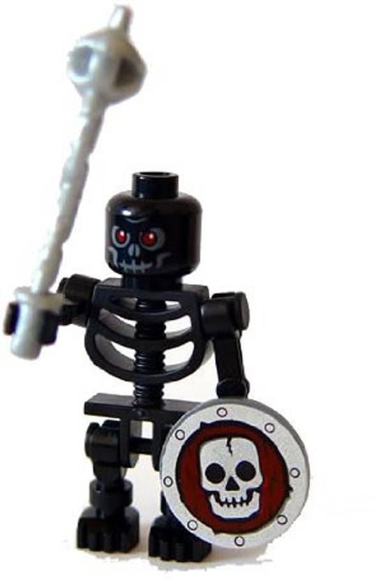 Lego Dark Skeleton With Shield Flail For Halloween Castle Dark
