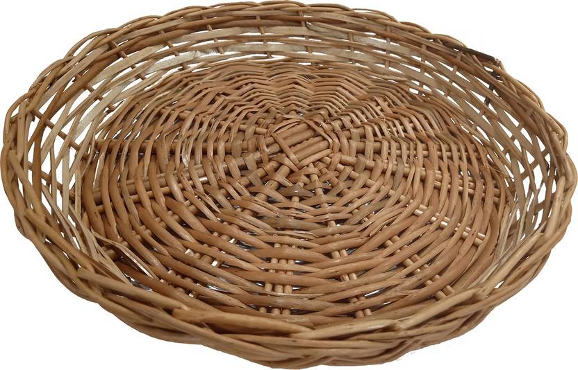 FULLY Cane Empty Baskets, Wooden Basket for Dinning Table Wood Fruit
