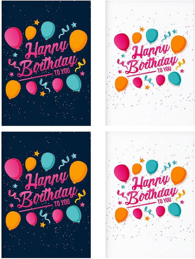 combo posters set of 4 rolled posters with pretty happy birthday to