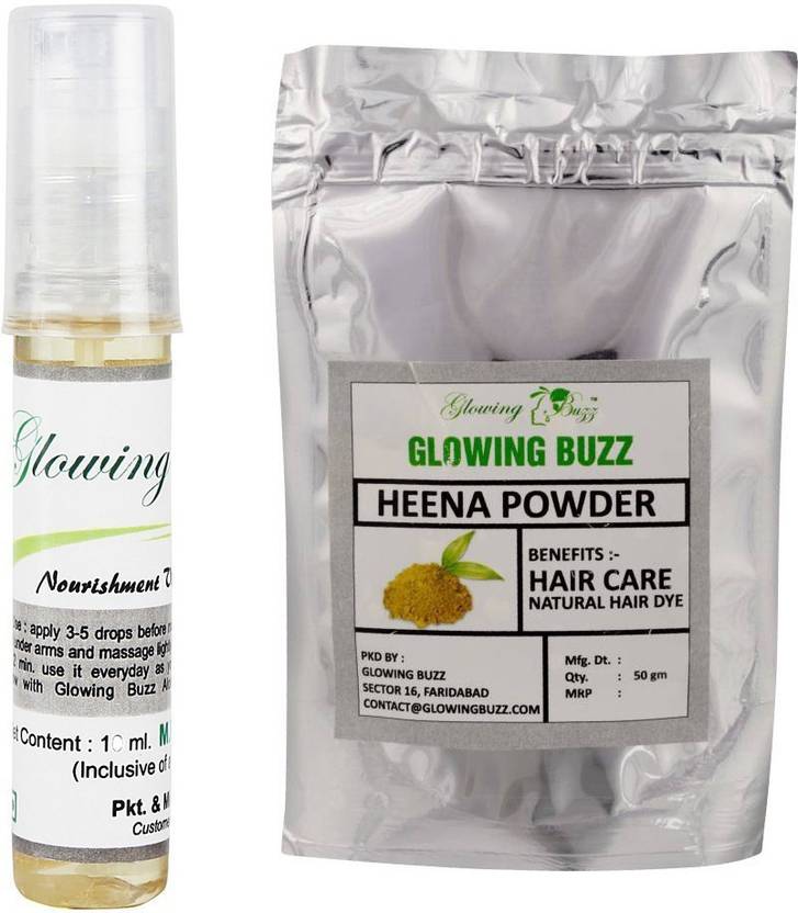 Glowing Buzz Combo Of Vitamin E Oil 10 Ml And Heena Powder 50
