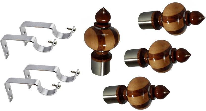 Boruz Brown Rod Rail Bracket Curtain Knobs Curtain Rods Price In