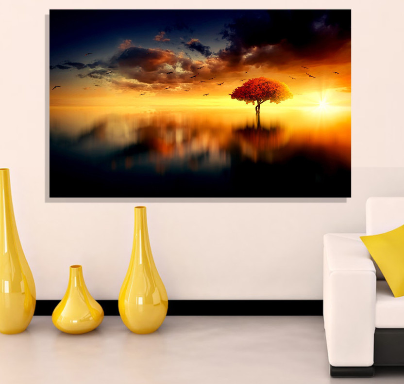24 X36 A Beautiful Sunrise Painting Hd Canvas Print Home Decor