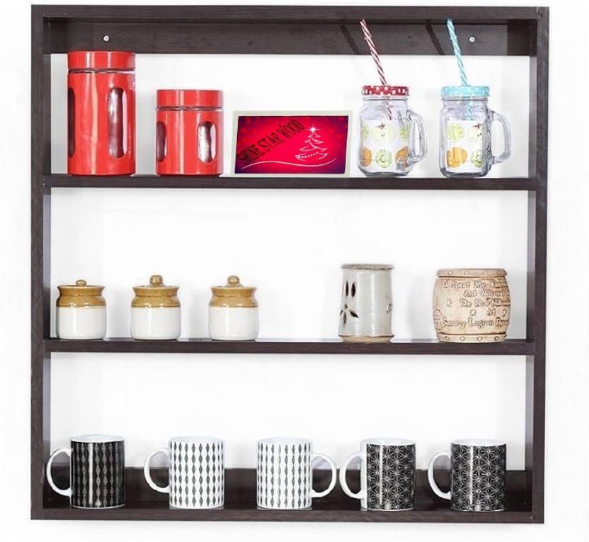 Shine Star Wood Kitchen Ranck Shelf Mdf Wall Shelf Price In India