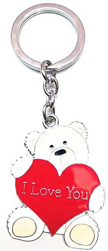Soft Red Teddy Bear 3/" with Red Heart /"I Love You/" KEYCHAIN Key Chains