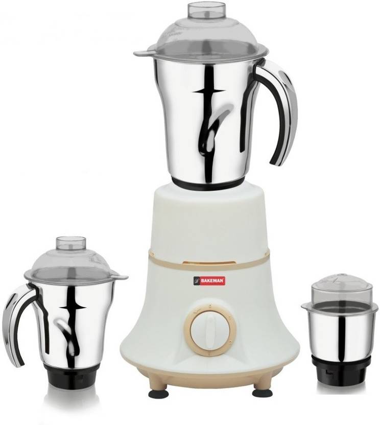 bakeman Champion 750 Mixer Grinder (3 Jars, White) Price in India Buy
