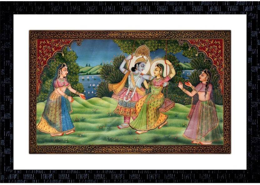 Janki Online Modern Art Radha Krishna Canvas Rajasthani Large Glass Wall Paintings With Frame For Home Decoration Item For Bedroom For Sale Canvas Painting Price In India Buy Janki Online Modern