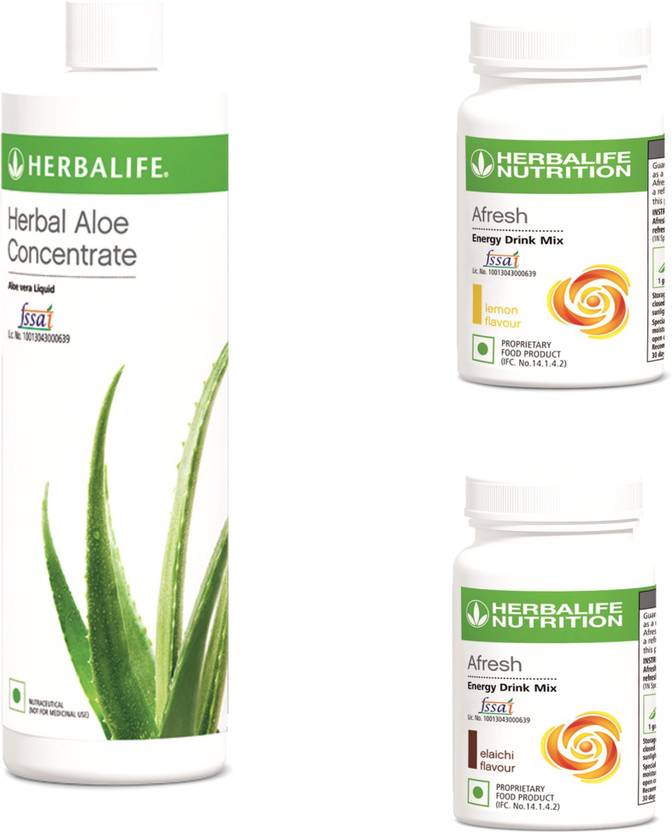 HERBALIFE Herbal Aloe Concentrate & AfreshLemon & Elaichi. Nutrition