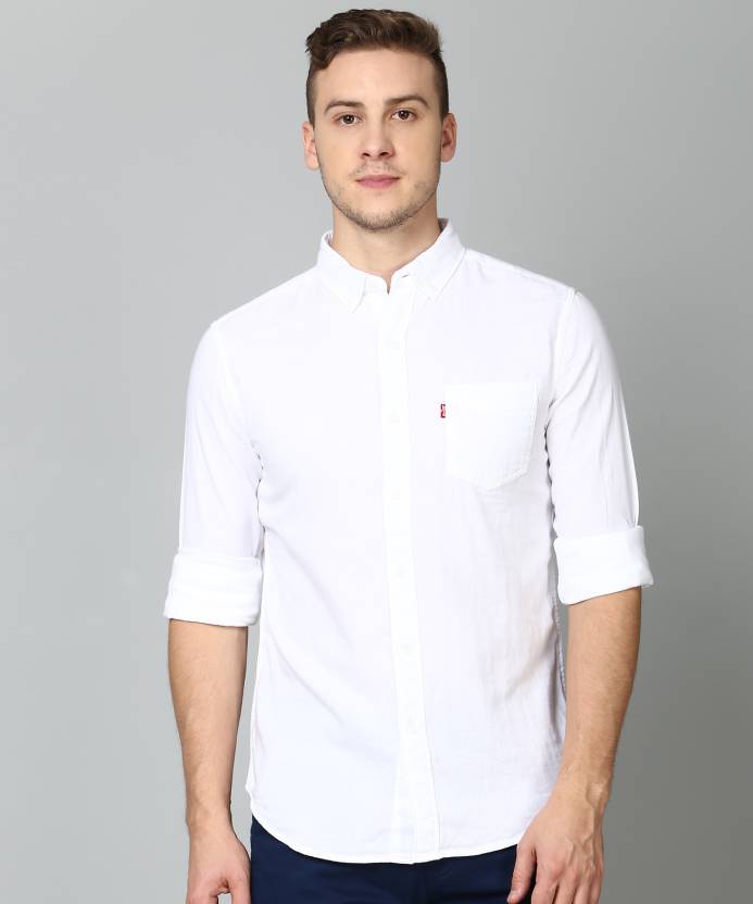 LEVI'S Men Solid Casual White Shirt - Buy White LEVI'S Men Solid Casual Shirt Online at Prices in India | Flipkart.com