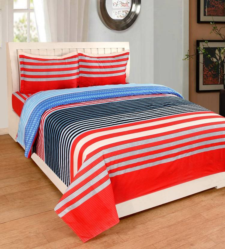 Mehak's 160 TC Microfiber Double Striped Flat Bedsheet Buy Mehak's