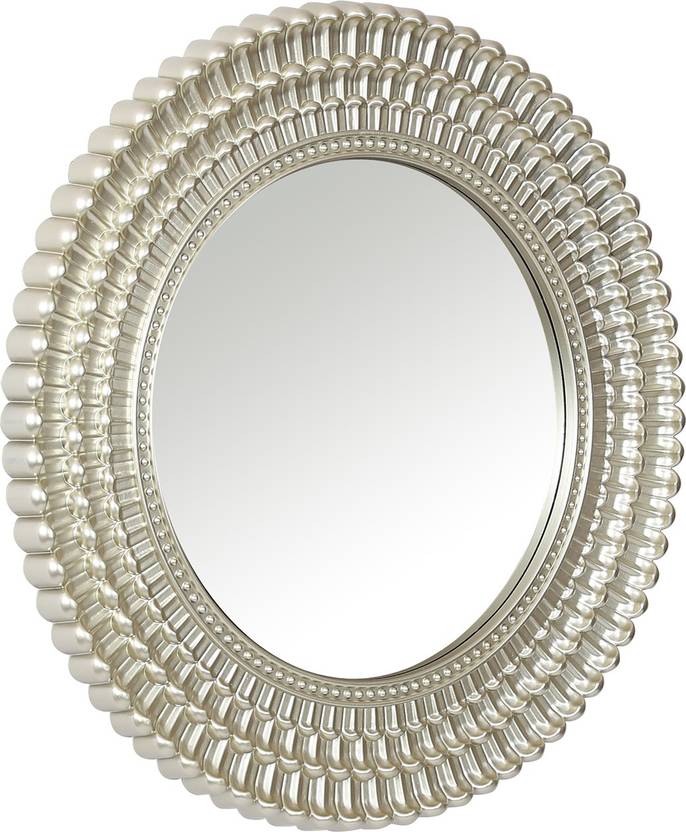 Zahab Round Plastic Frame Wall Decorative Mirror In