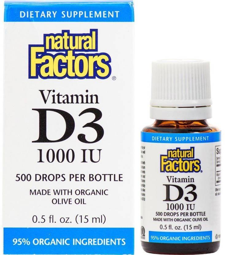 Natural Factors Vitamin D3 Drops 1000 Iu 05 Fl Oz 15 Ml