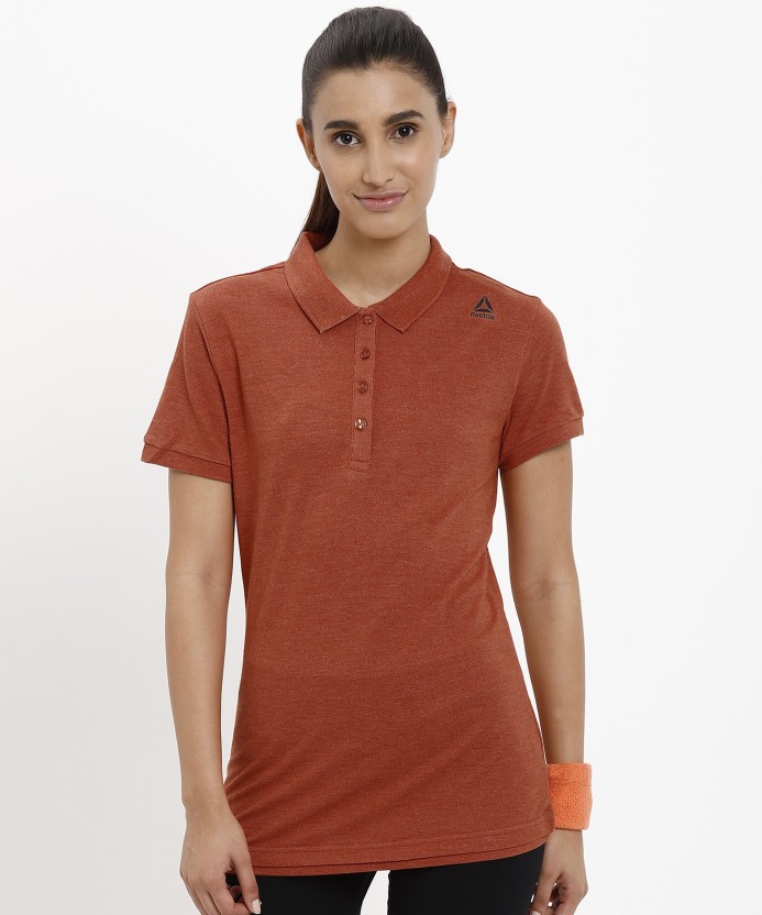 reebok polo shirts womens orange