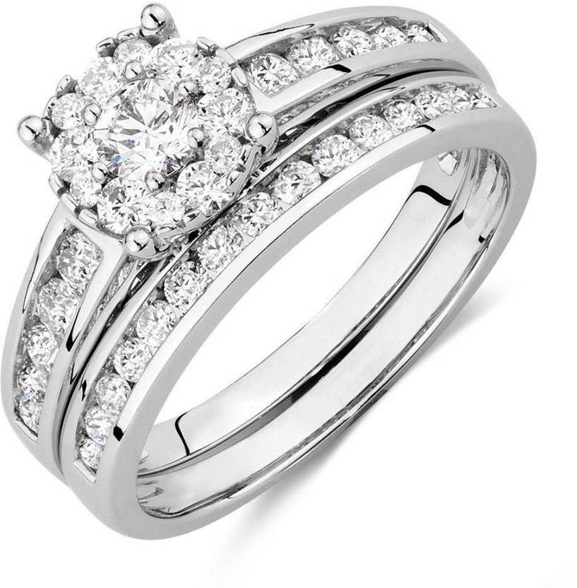 Silverdew Fashione Jewellery Halo Bridal Set Ring Engagement