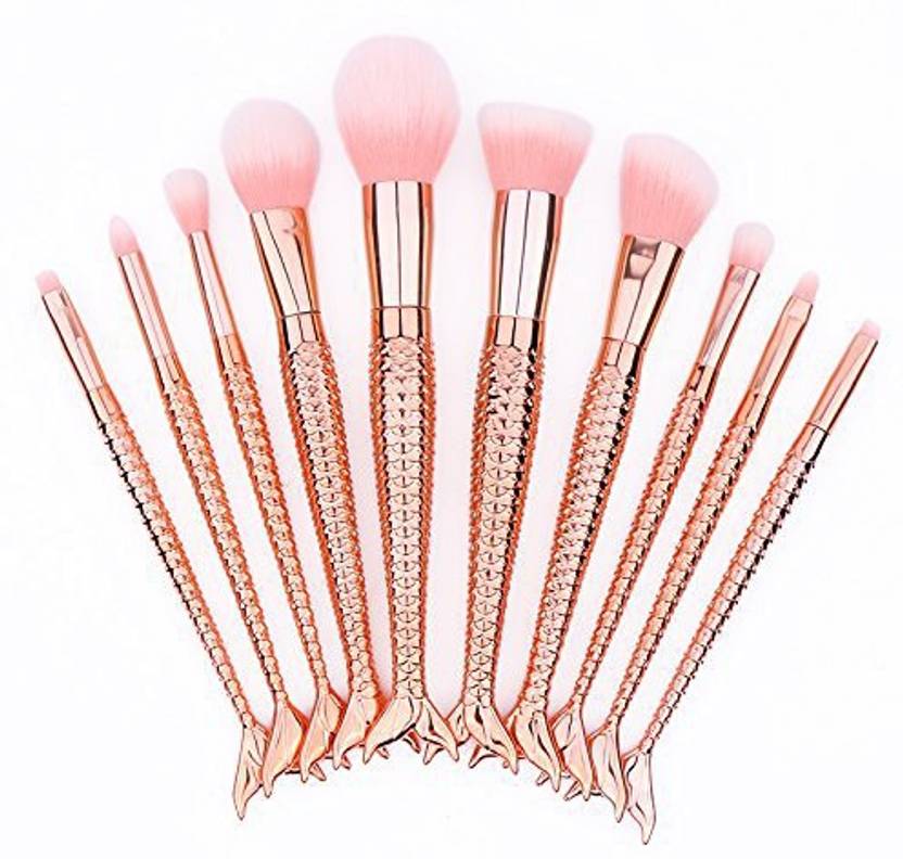 Yoseng Makeup Brush Set Mermaid Beauty Cosmetic Tools Kabuki