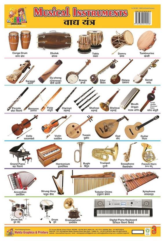 NON TERBLE CHART OF MUSICAL INSTRUMENT: Buy NON TERBLE CHART OF MUSICAL