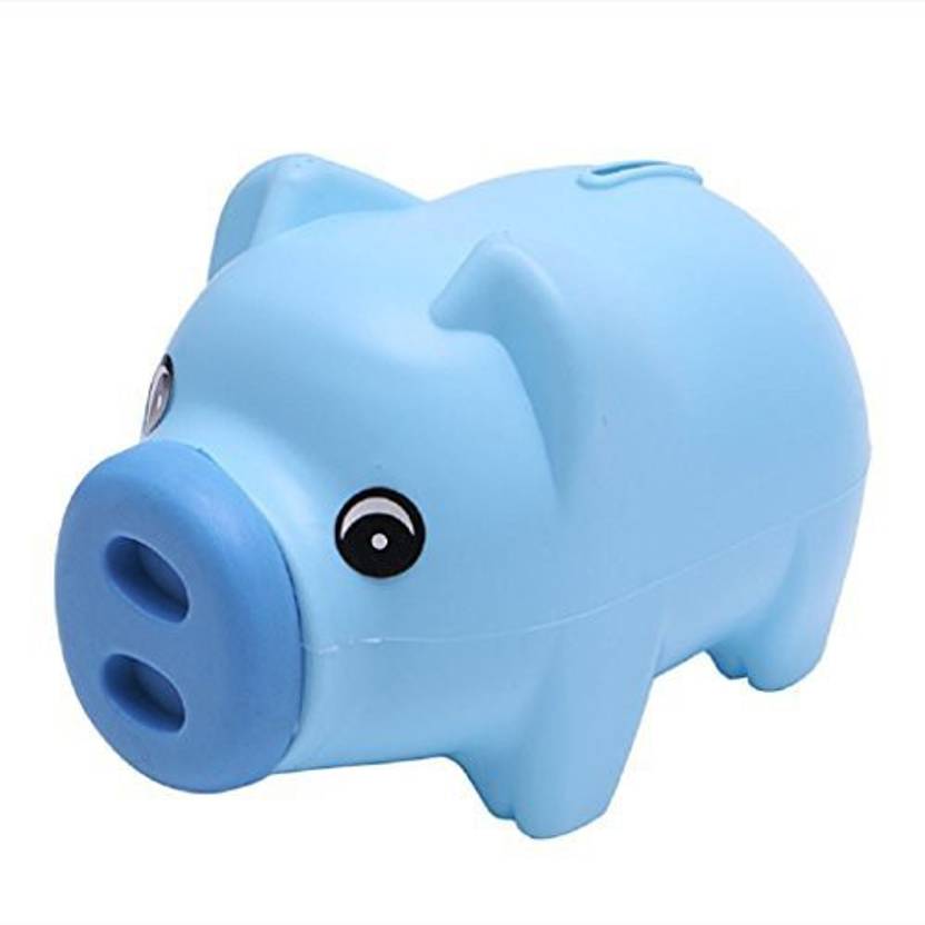 Lazynice Blue Pig Piggy Bank Children Toys Bank Boys Girls Coin