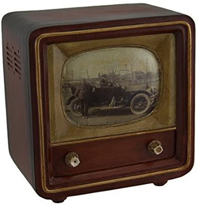 Zeckos Resin Toy Banks Brown Vintage Finish Square Retro