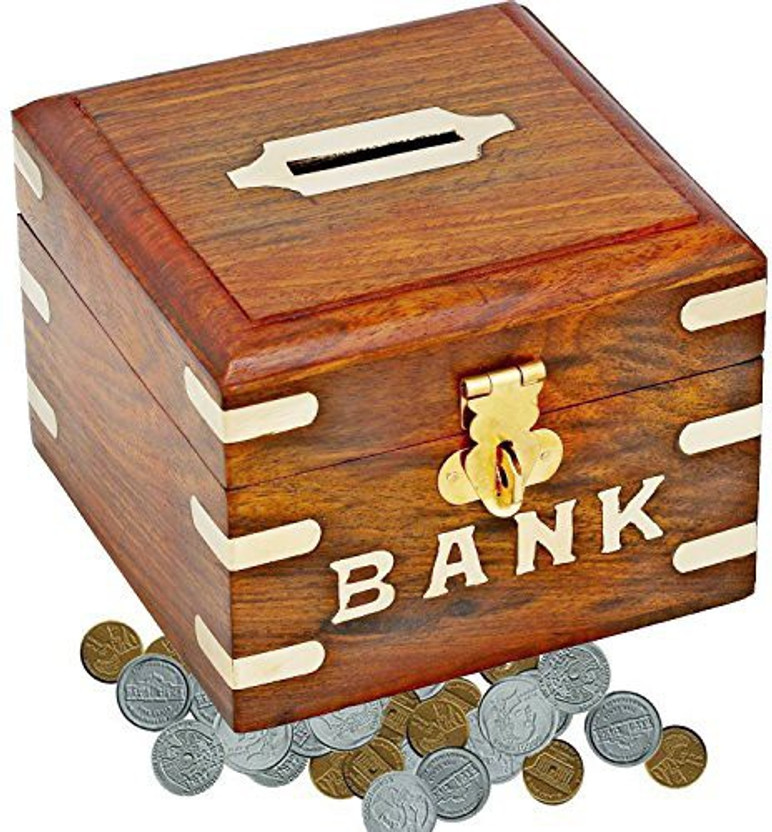 Silver Kids Mini Metal Cash box Steel Safe coin box Treasure lock box Piggy bank