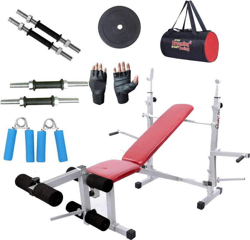 Lifeline Multi Gym Bench 308 With Gym Bag Gym Gloves Set And
