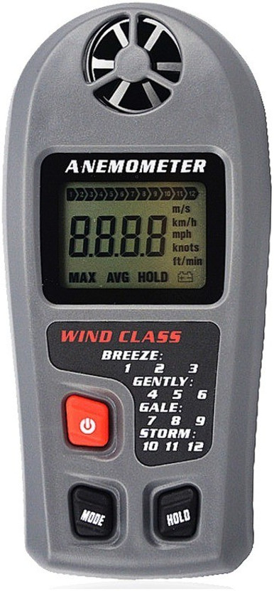 Handheld Wind-Speed Gauge Meter Thermometer with LCD Display for Surfing Drone Flying Sailing Kite Flying Digital Anemometer