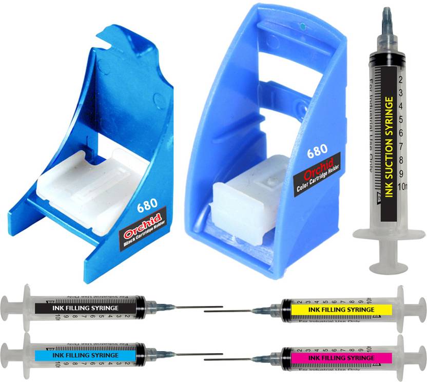 Orchid Inkjet printer cartridge refill tool kit for HP 680 black