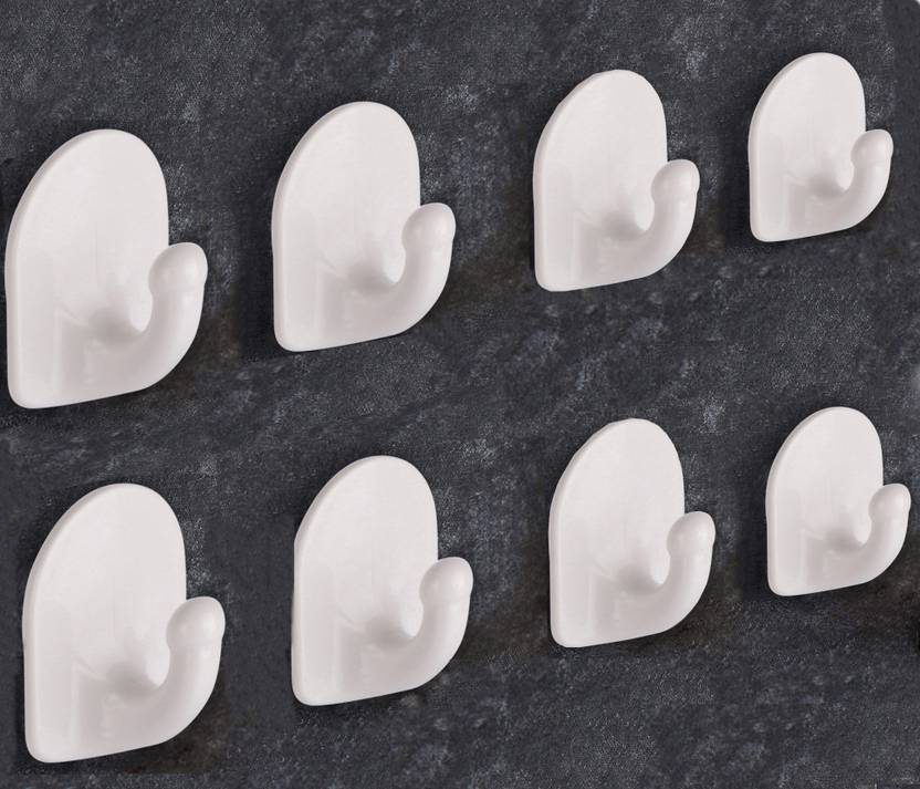 DOCOSS Pack of 8 Self Adhesive Hooks Nail Free Strong Sticker Hanger