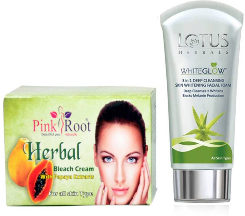 Pink Root Herbal Bleach Cream 250g With Lotus Skin Whitening