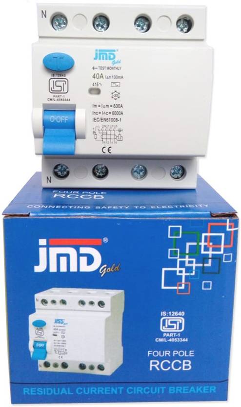 Jmd Gold Rccb Double Pole 40 Amp 100ma 240 V Residual Current
