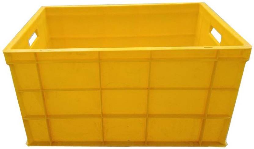 Sampada Yellow Storage Container Plastic Crate 600 Mm X 400 Mm X