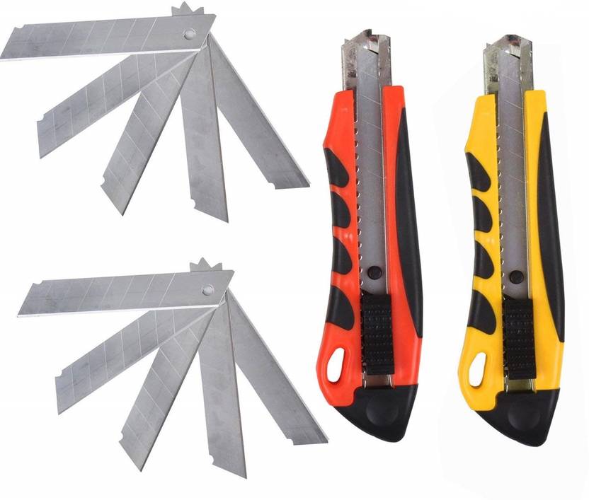 Treely 2 pc Industrial Knife With Blades Rubber Grip