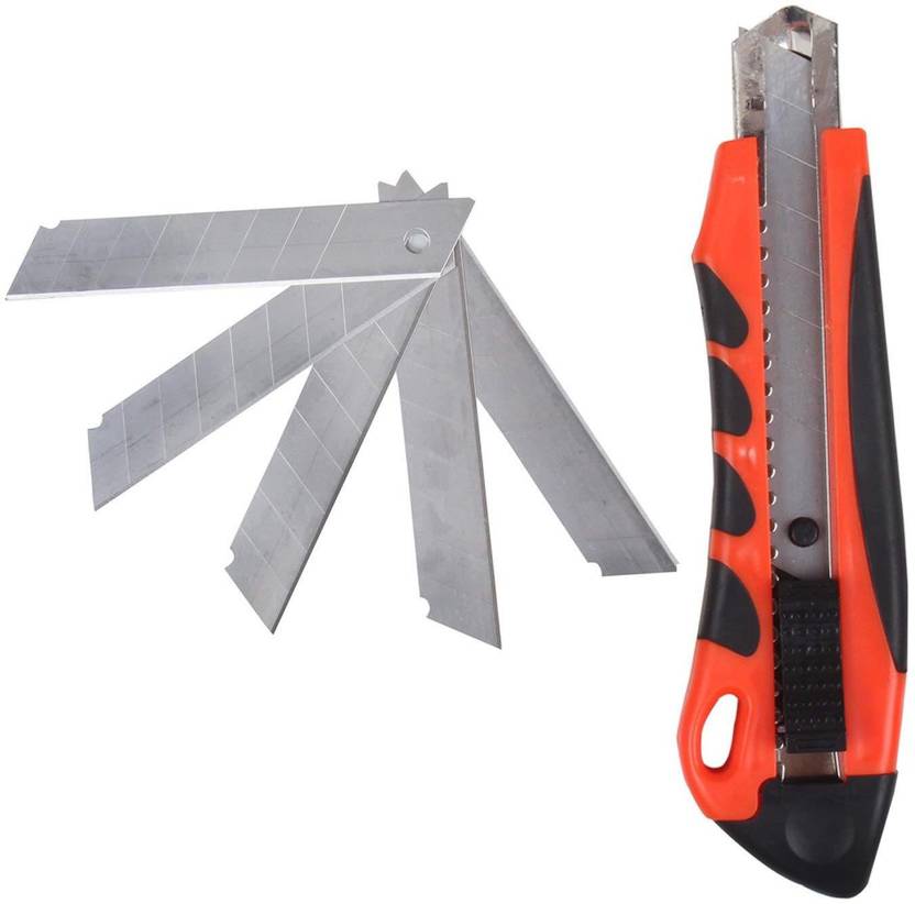 Treely Auto Lock Industrial Knife With Blades Rubber Grip Handheld Paper Cutter