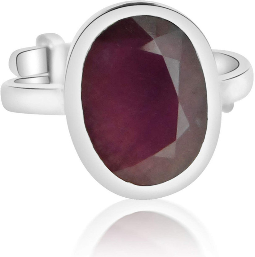 skyjewels 9.25 Ratti Ruby Astrological Ring in Silver