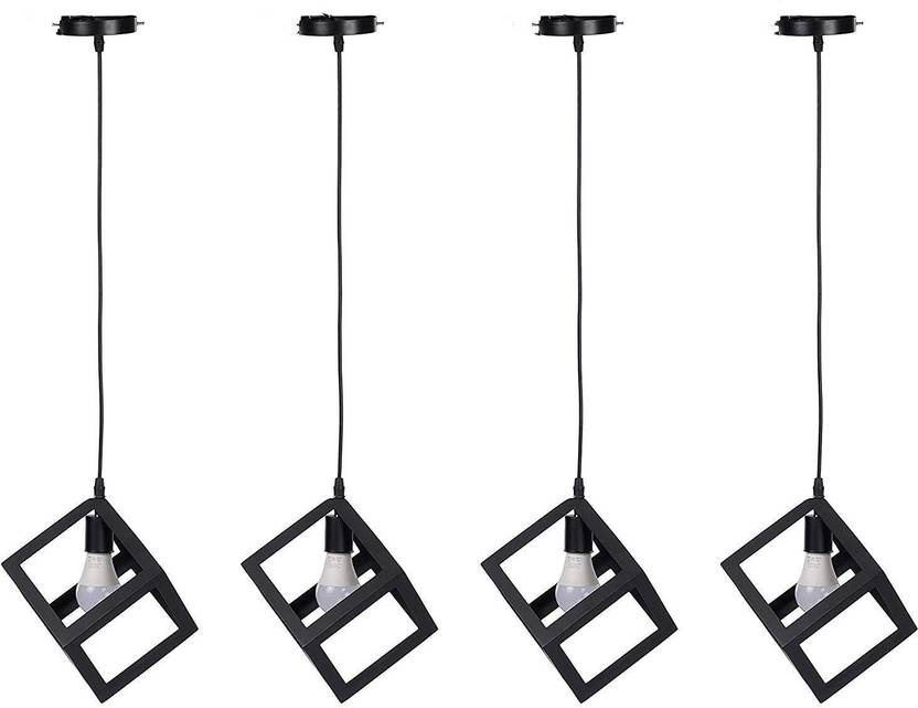 Brillica Black Open Square Aluminum Modernist Hanging Light