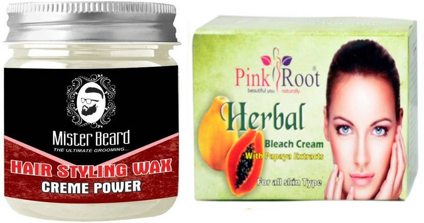 Pink Root Herbal Bleach 250gm With Mister Beard Hair Styling Wax