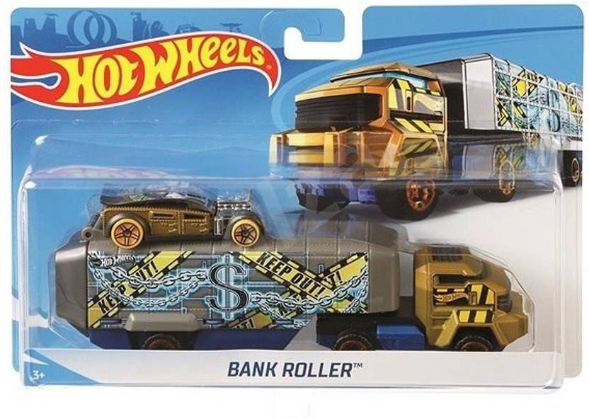 HOT WHEELS Car & Truck with Detachable Trailer (Hot Wheels Bank Roller)Multicolor Car & Truck