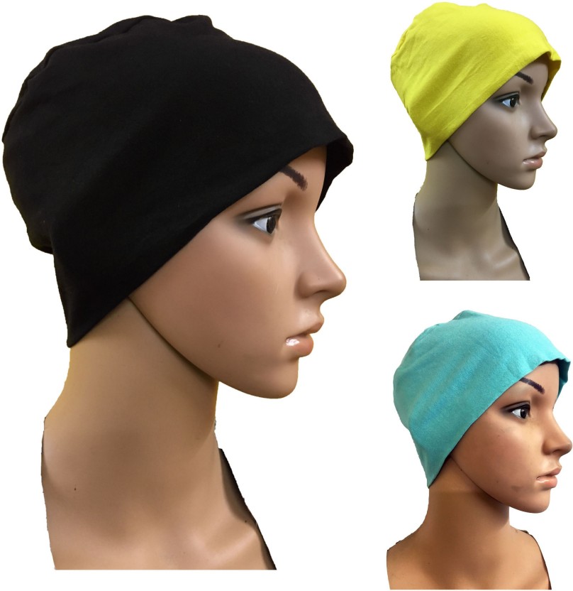3 Pieces Cotton Beanie Hat Sleep Turban Caps Head Wrap Cap Hair Loss Cap Cancer Chemo Hat for Women Headwear