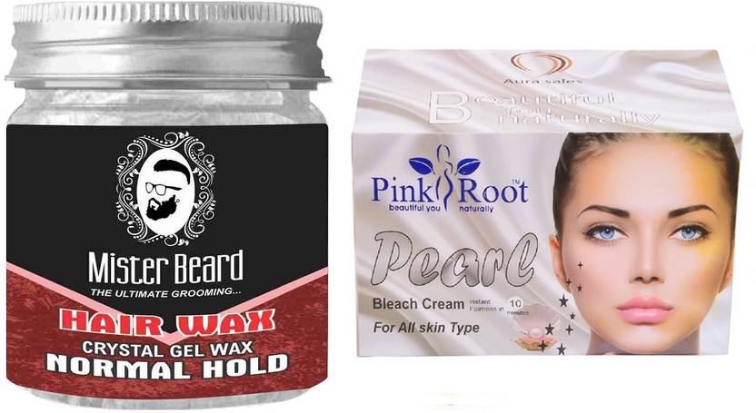 Pink Root Pearl Bleach 250gm With Mister Beard Hair Wax Normal